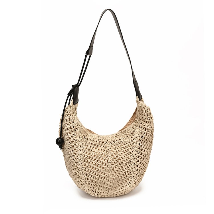 Women's Straw Woven Slouch Shoulder Bag view 3