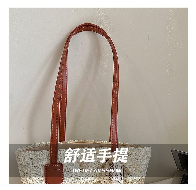 Women's Straw Woven Top Handle Shoulder Bag detail 10
