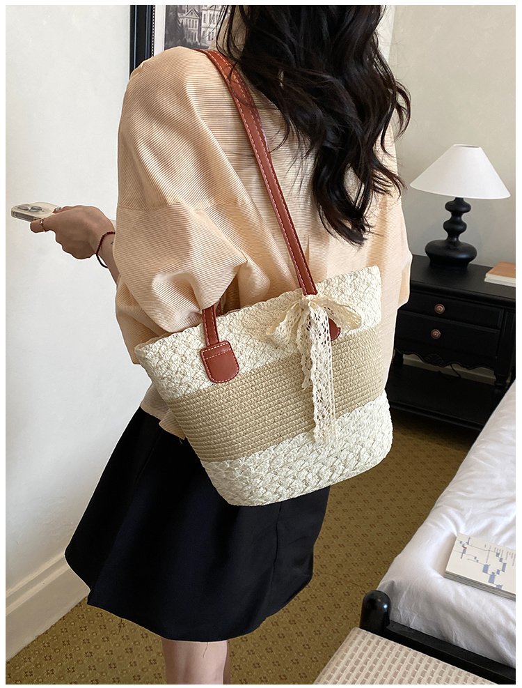 Women's Straw Woven Top Handle Shoulder Bag detail 19