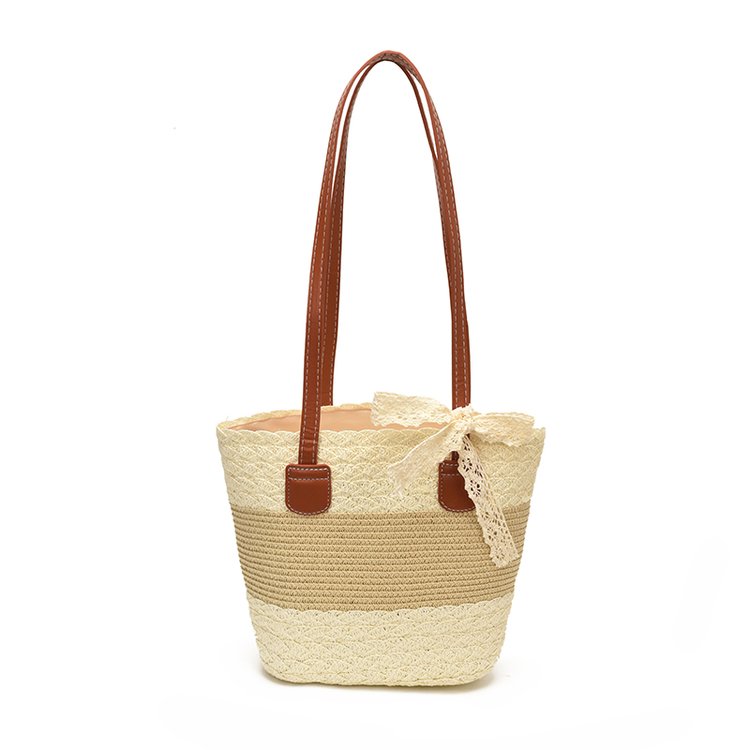 Women's Straw Woven Top Handle Shoulder Bag view 3