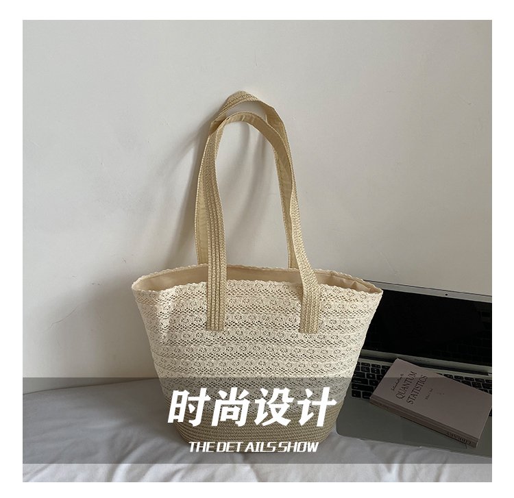 Women's Straw Woven Tote Bag detail 9