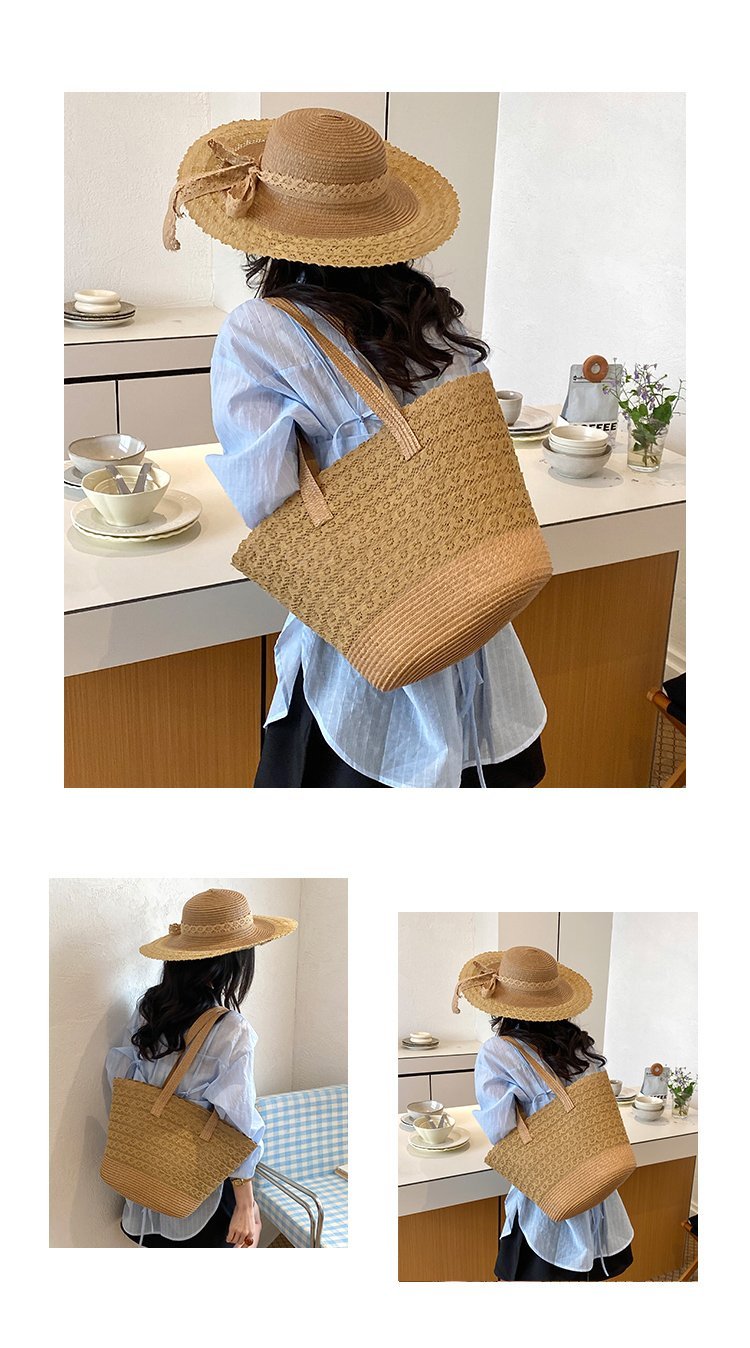 Women's Straw Woven Tote Bag detail 10