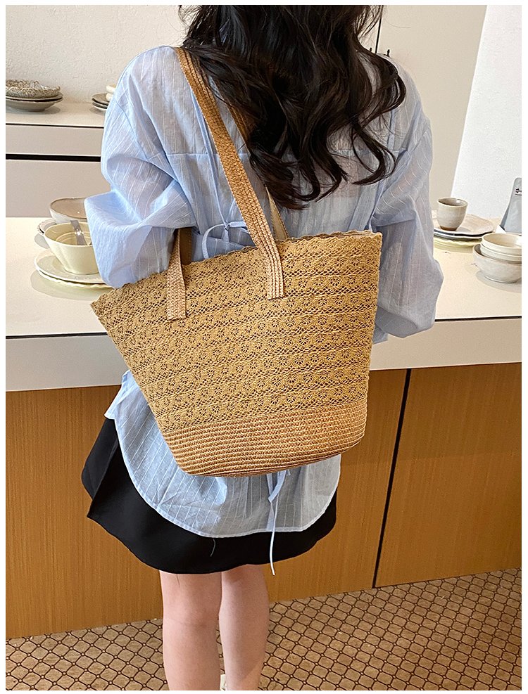 Women's Straw Woven Tote Bag detail 12