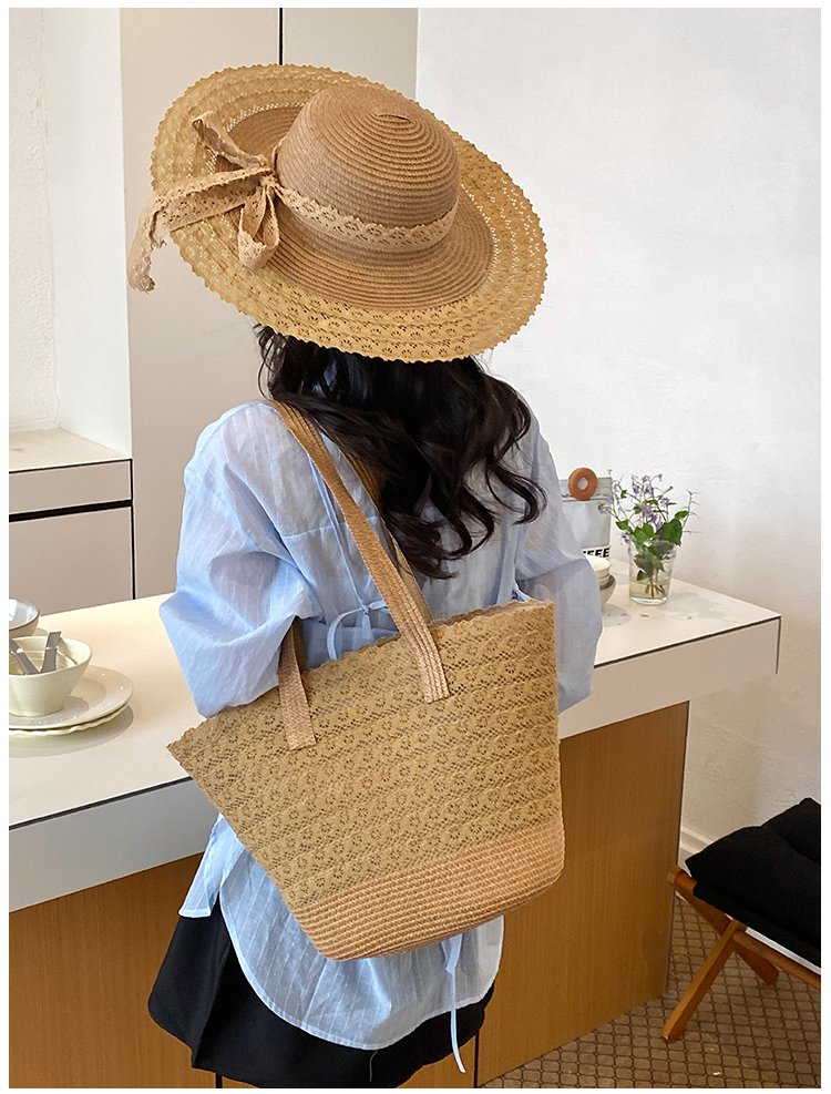 Women's Straw Woven Tote Bag detail 16