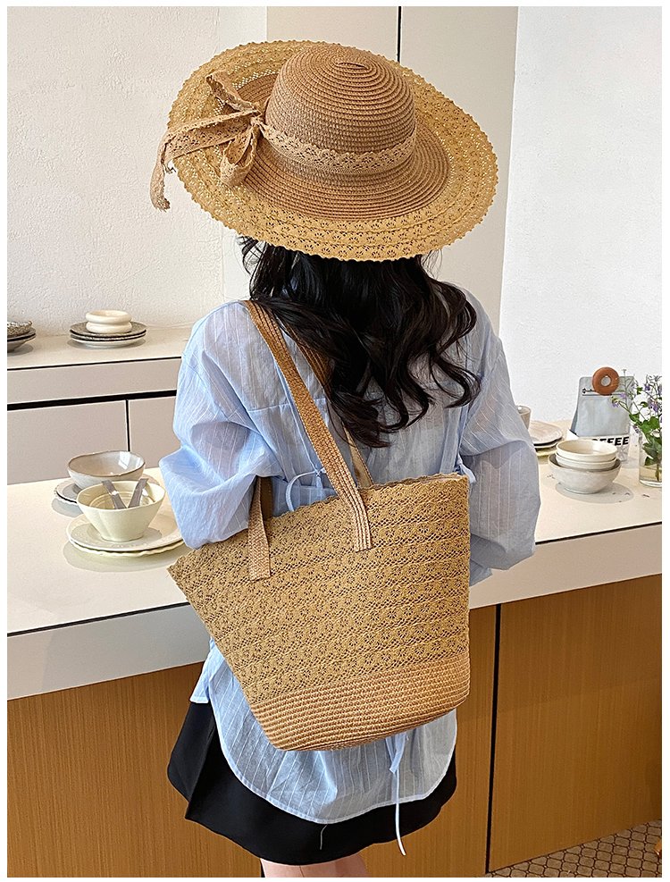 Women's Straw Woven Tote Bag detail 17