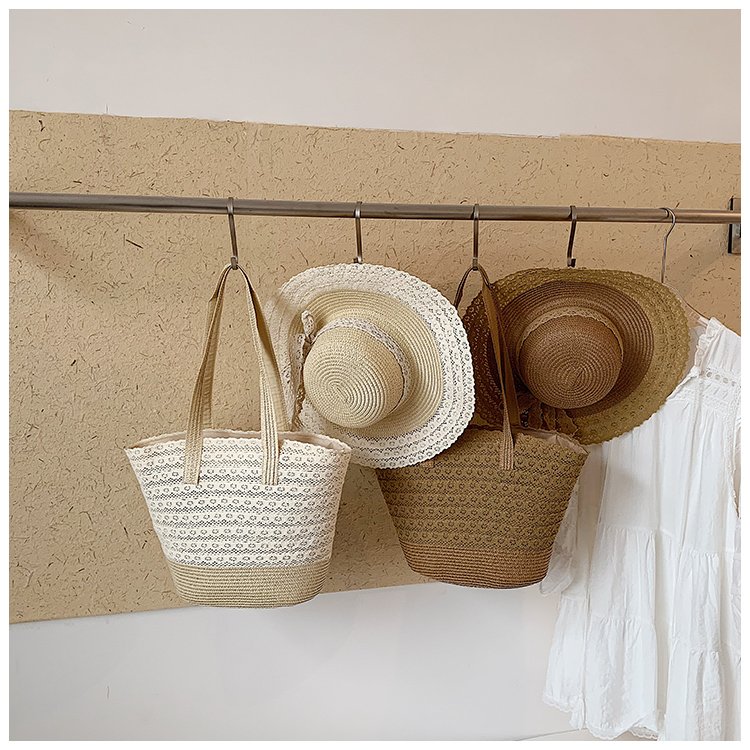 Women's Straw Woven Tote Bag detail 1