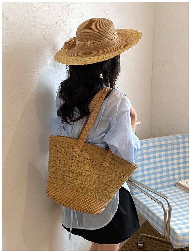 Women's Straw Woven Tote Bag detail 19