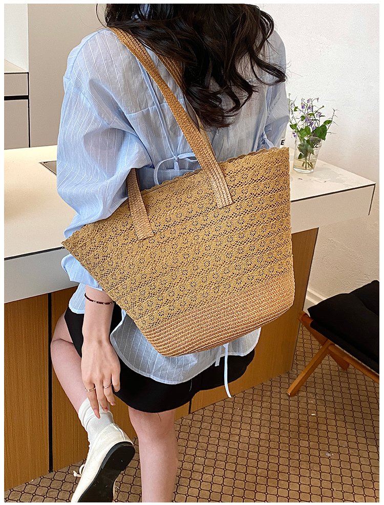 Women's Straw Woven Tote Bag detail 20