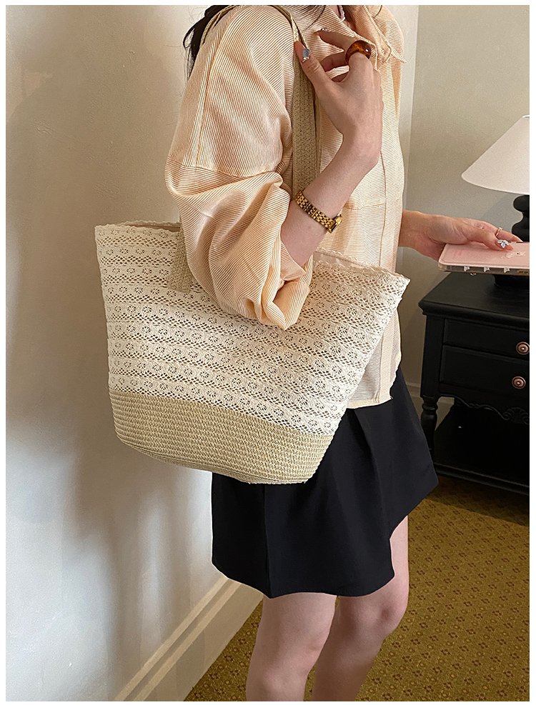 Women's Straw Woven Tote Bag detail 27
