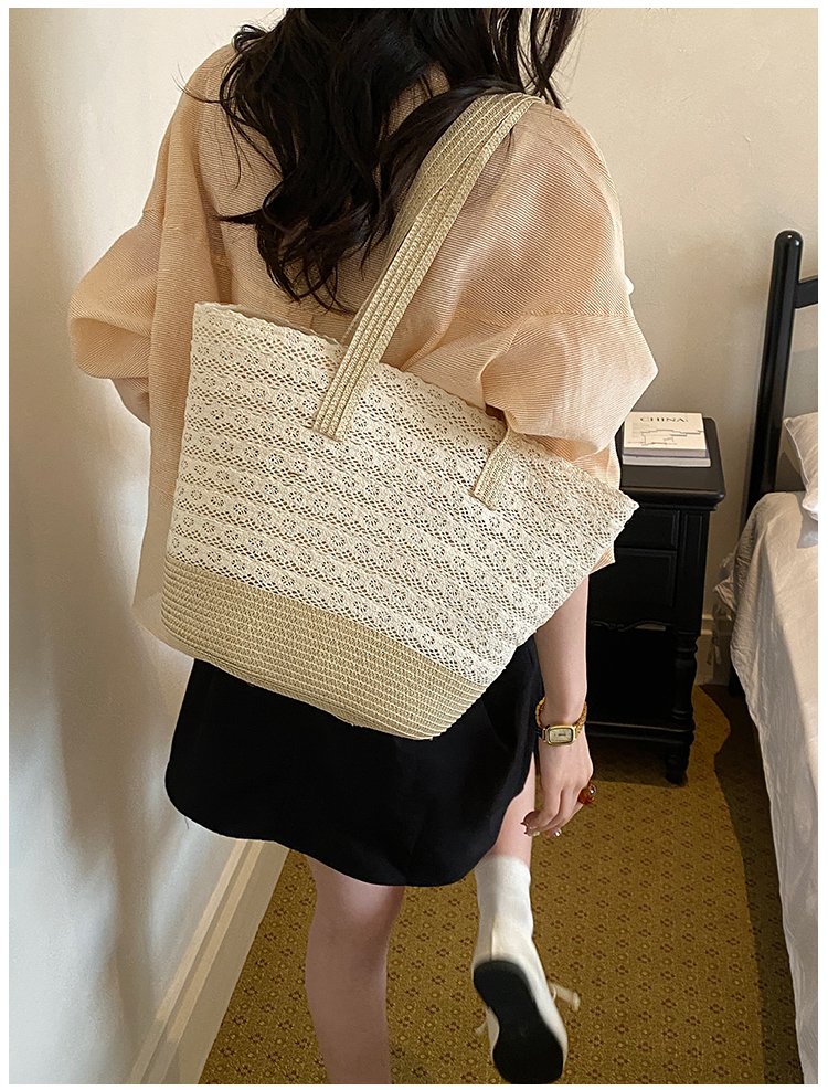 Women's Straw Woven Tote Bag detail 30