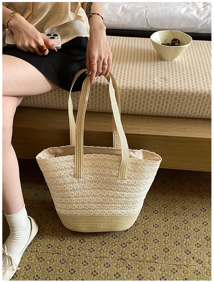 Women's Straw Woven Tote Bag detail 36
