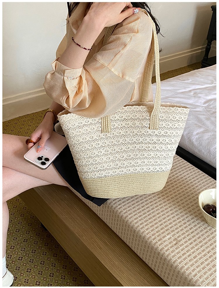 Women's Straw Woven Tote Bag detail 37