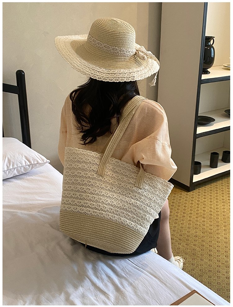 Women's Straw Woven Tote Bag detail 38