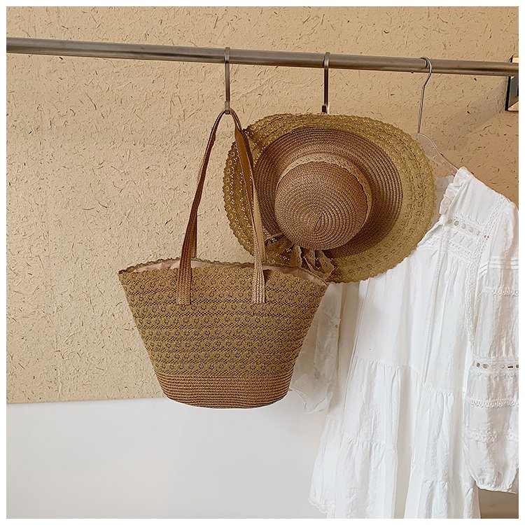 Women's Straw Woven Tote Bag detail 3