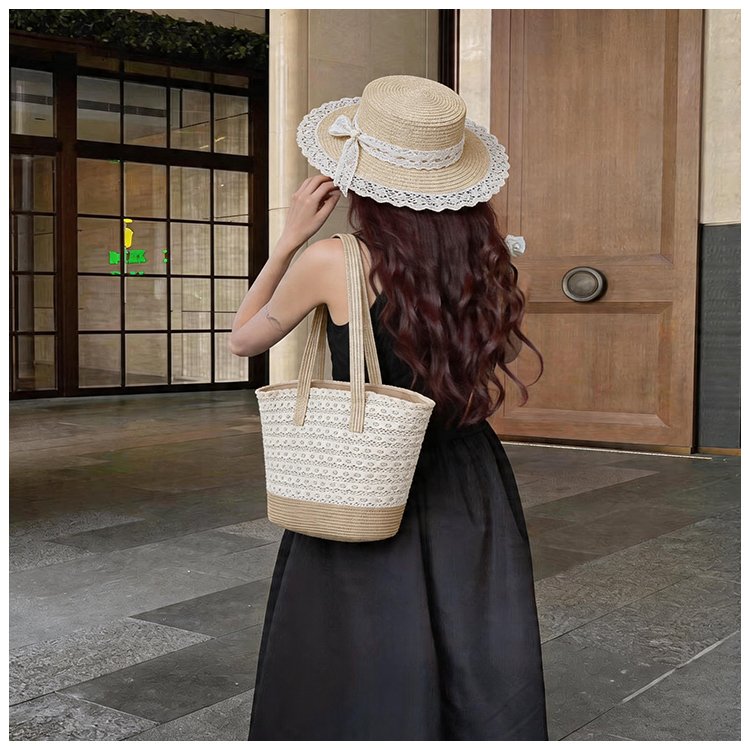 Women's Straw Woven Tote Bag detail 40