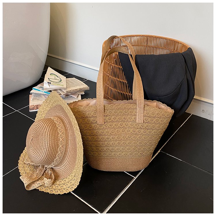 Women's Straw Woven Tote Bag view 3