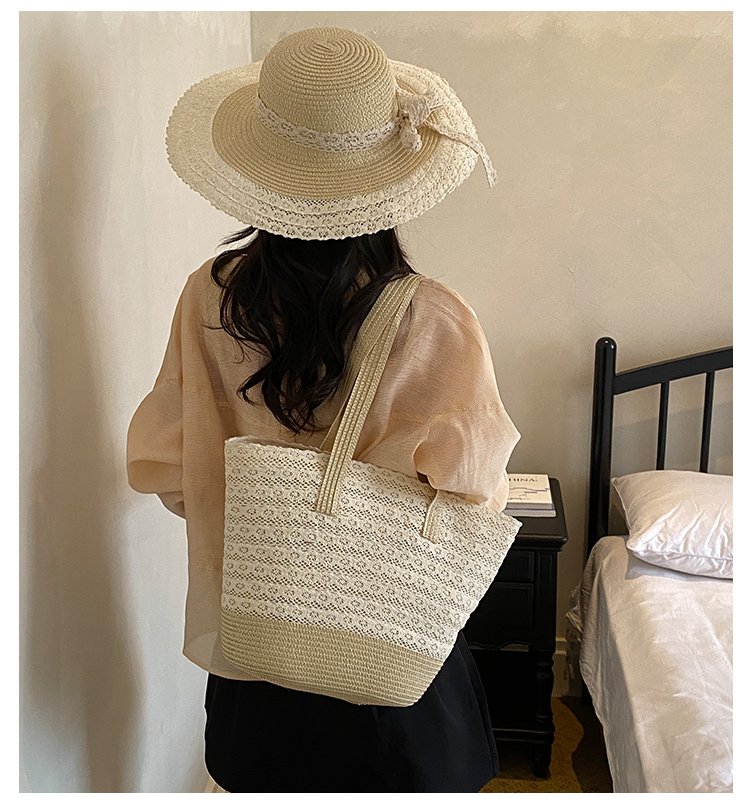 Women's Straw Woven Tote Bag detail 5